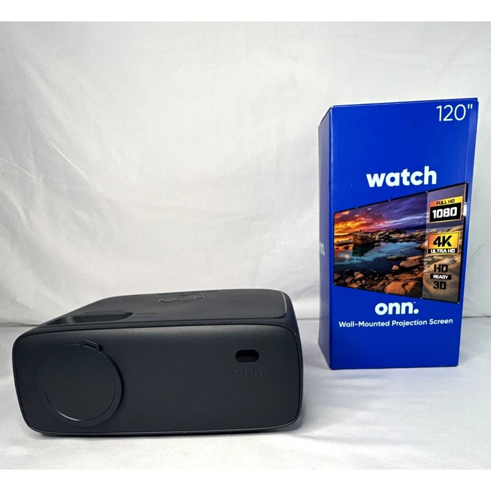 onn. 720p Home Theater Projector LCD 16:9 Black HDMI USB MicroSD 3.5mm